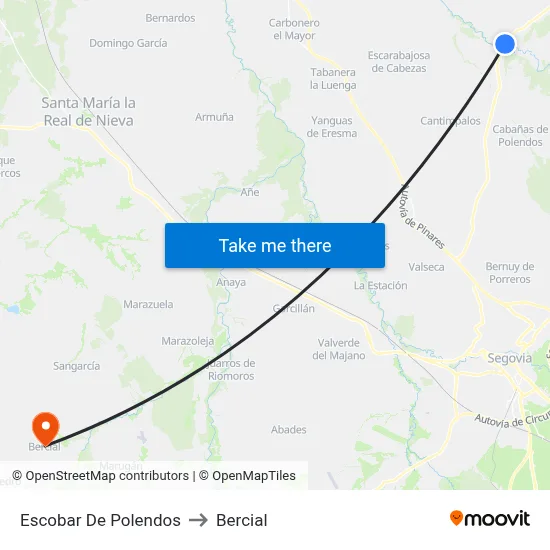 Escobar De Polendos to Bercial map