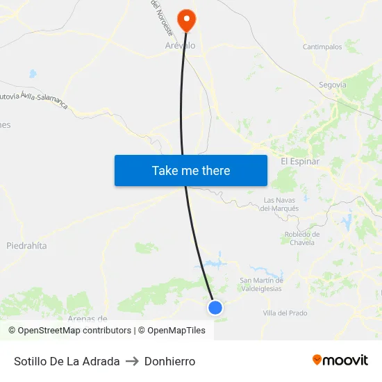 Sotillo De La Adrada to Donhierro map
