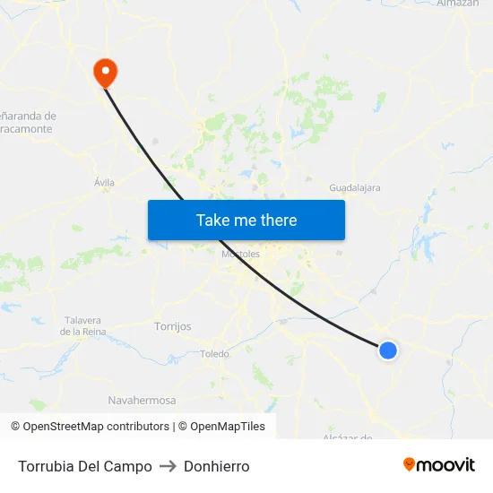 Torrubia Del Campo to Donhierro map