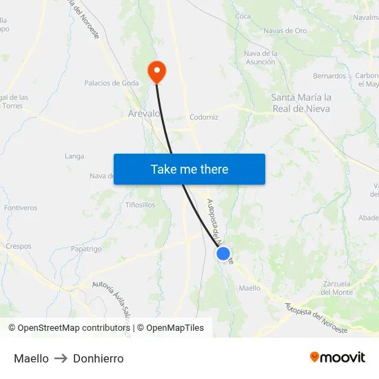 Maello to Donhierro map