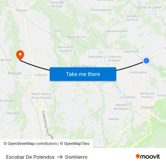 Escobar De Polendos to Donhierro map