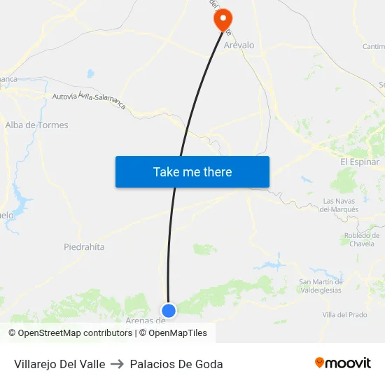 Villarejo Del Valle to Palacios De Goda map