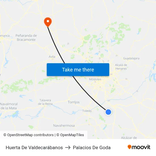 Huerta De Valdecarábanos to Palacios De Goda map