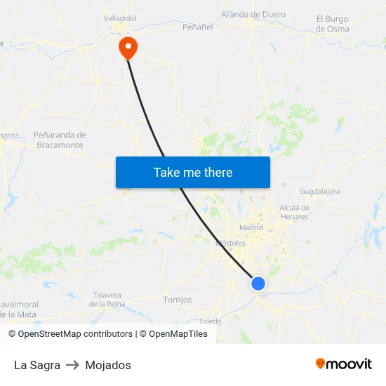 La Sagra to Mojados map