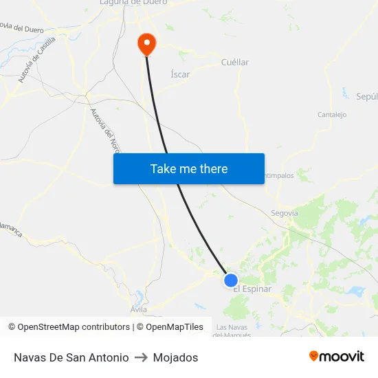 Navas De San Antonio to Mojados map