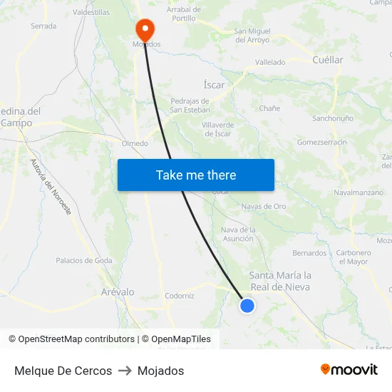 Melque De Cercos to Mojados map