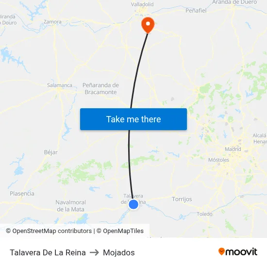 Talavera De La Reina to Mojados map