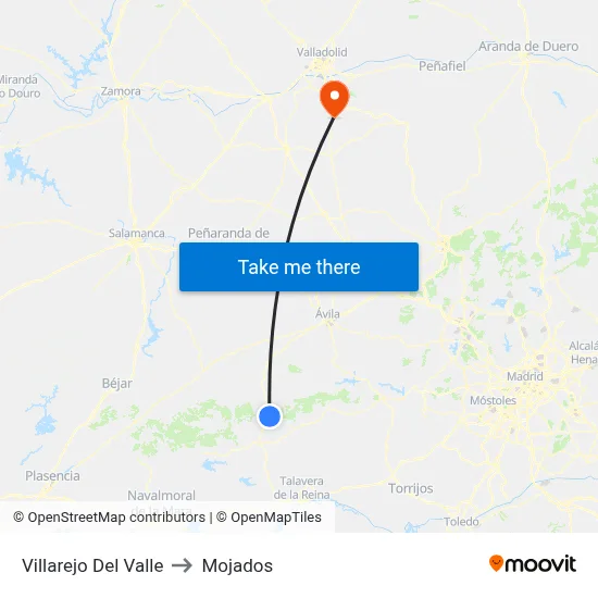 Villarejo Del Valle to Mojados map