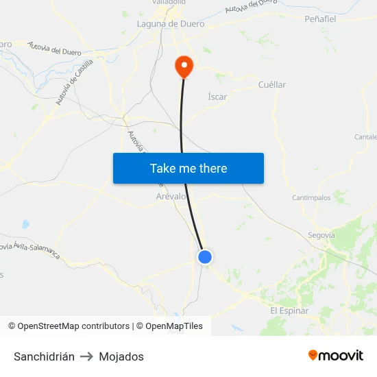 Sanchidrián to Mojados map