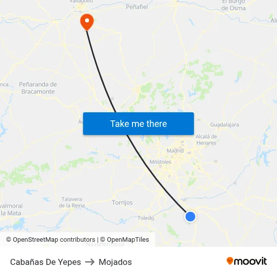 Cabañas De Yepes to Mojados map