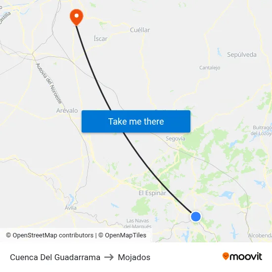 Cuenca Del Guadarrama to Mojados map