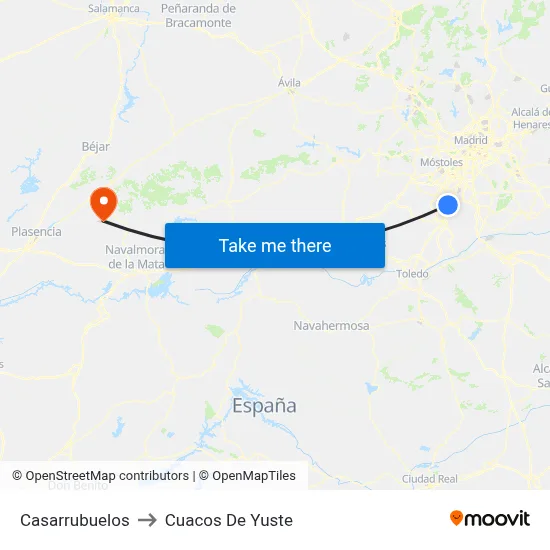 Casarrubuelos to Cuacos De Yuste map