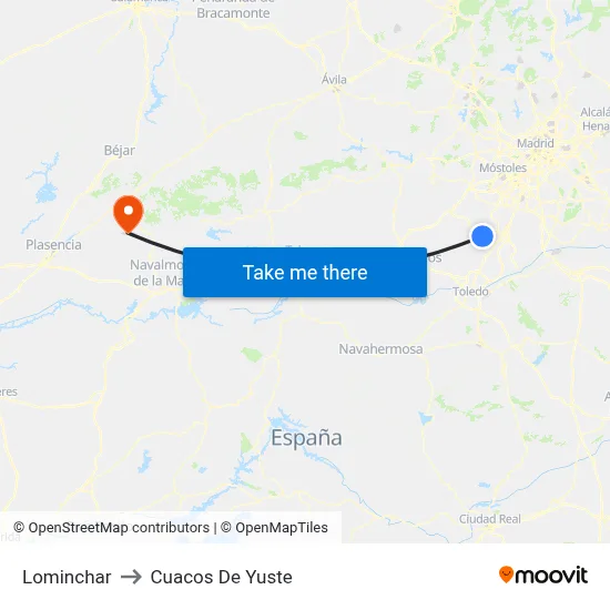 Lominchar to Cuacos De Yuste map