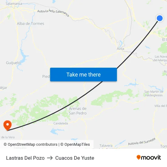 Lastras Del Pozo to Cuacos De Yuste map