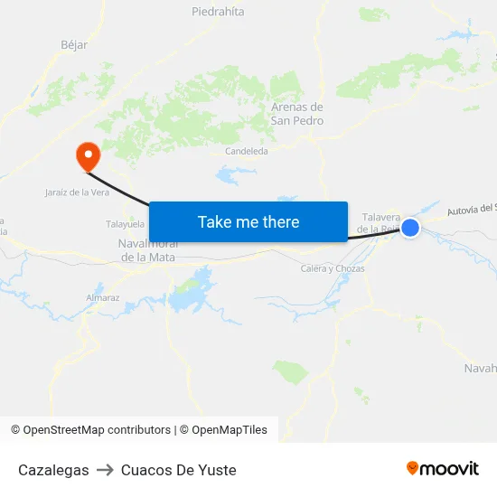 Cazalegas to Cuacos De Yuste map