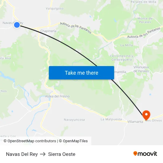 Navas Del Rey to Sierra Oeste map