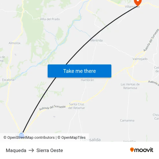 Maqueda to Sierra Oeste map