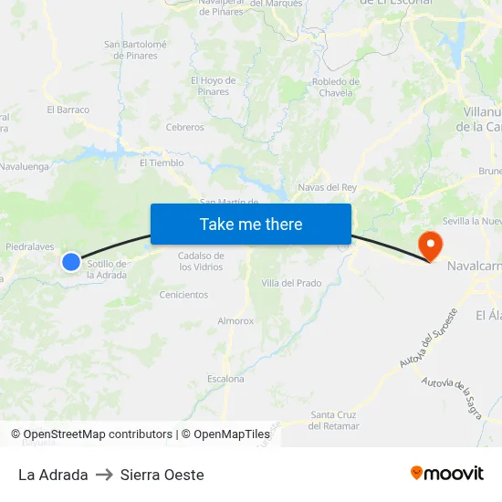 La Adrada to Sierra Oeste map
