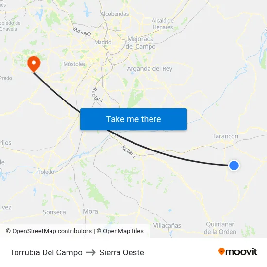 Torrubia Del Campo to Sierra Oeste map