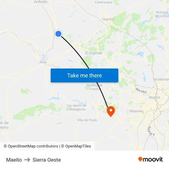 Maello to Sierra Oeste map