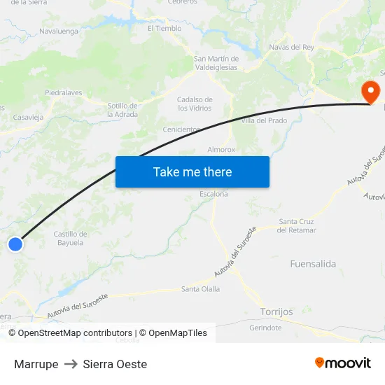 Marrupe to Sierra Oeste map