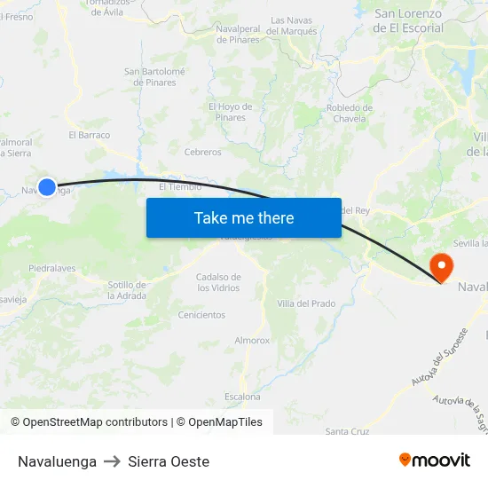 Navaluenga to Sierra Oeste map