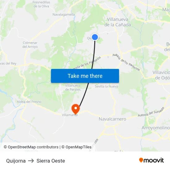 Quijorna to Sierra Oeste map