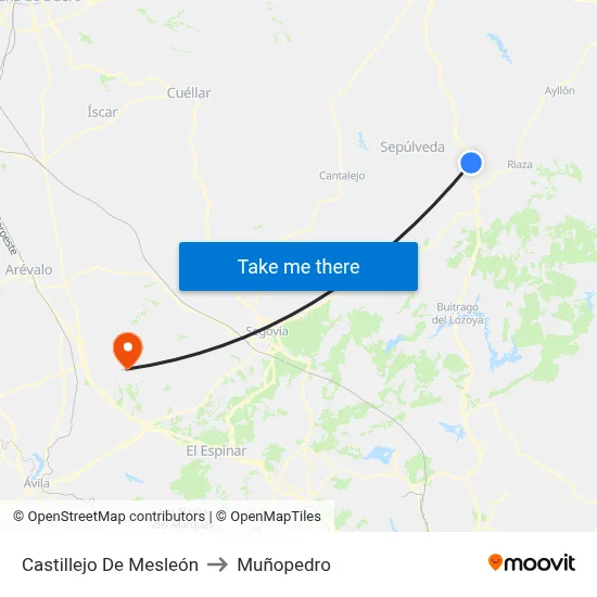 Castillejo De Mesleón to Muñopedro map