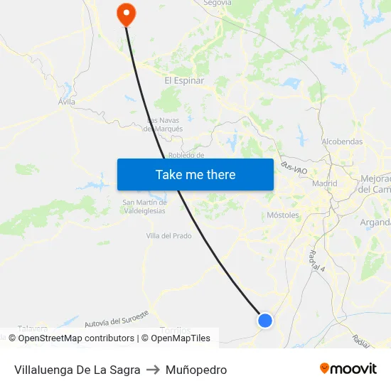 Villaluenga De La Sagra to Muñopedro map