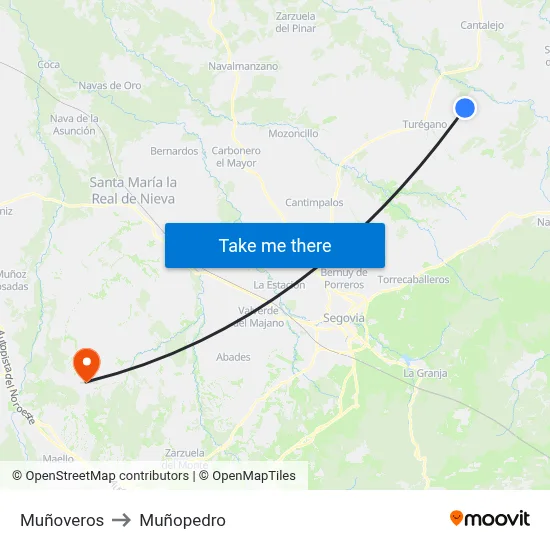 Muñoveros to Muñopedro map