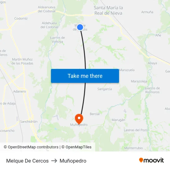 Melque De Cercos to Muñopedro map