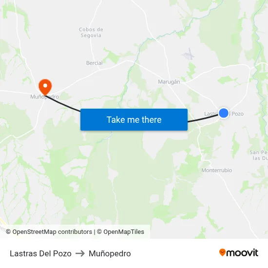 Lastras Del Pozo to Muñopedro map
