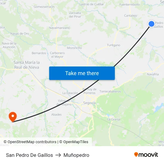 San Pedro De Gaíllos to Muñopedro map