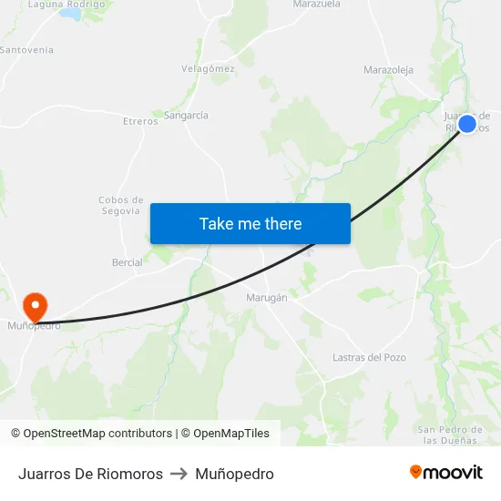 Juarros De Riomoros to Muñopedro map