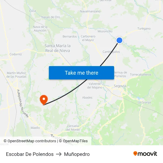 Escobar De Polendos to Muñopedro map
