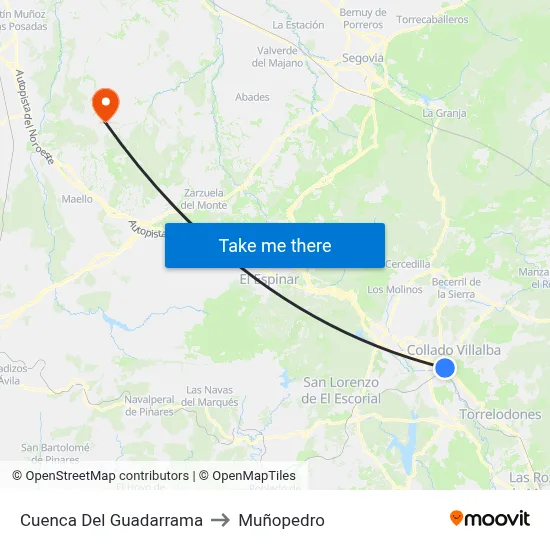 Cuenca Del Guadarrama to Muñopedro map
