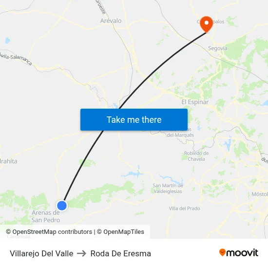Villarejo Del Valle to Roda De Eresma map