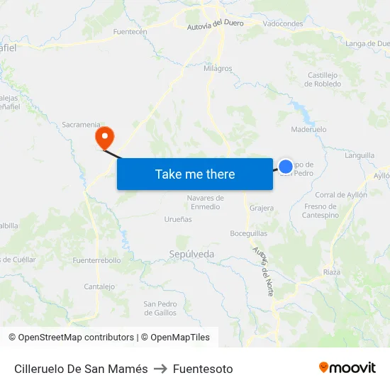 Cilleruelo De San Mamés to Fuentesoto map