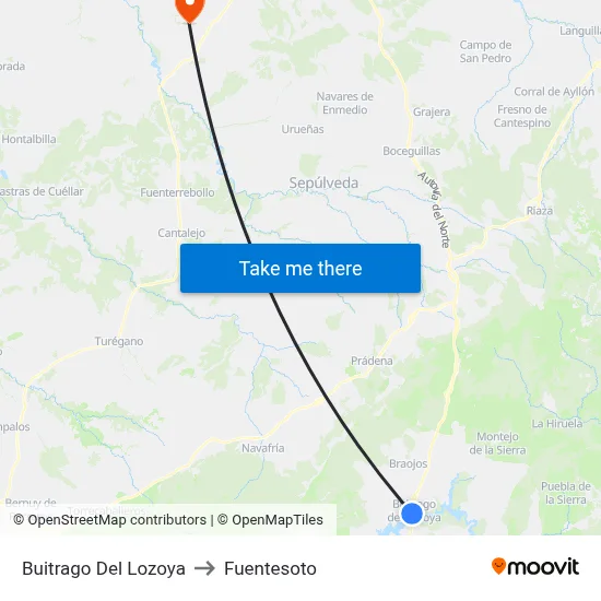Buitrago Del Lozoya to Fuentesoto map
