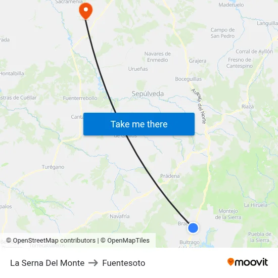 La Serna Del Monte to Fuentesoto map
