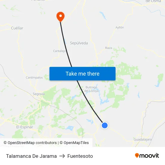 Talamanca De Jarama to Fuentesoto map