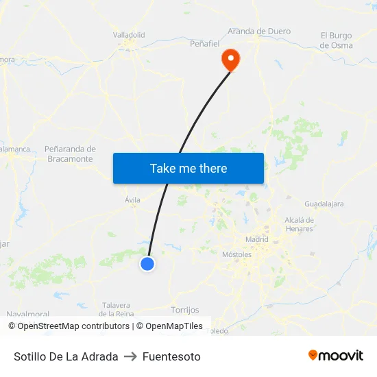 Sotillo De La Adrada to Fuentesoto map
