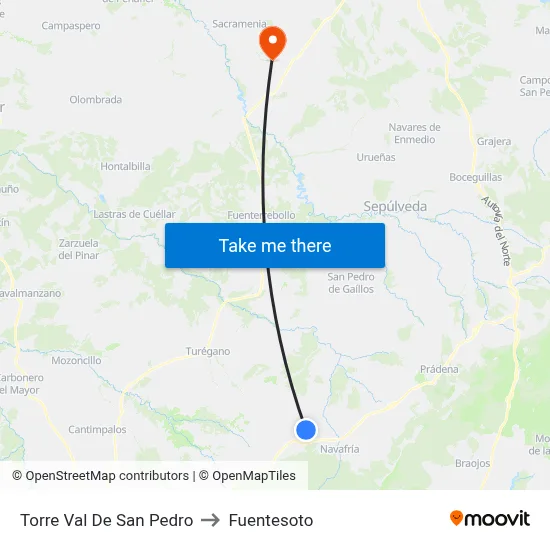 Torre Val De San Pedro to Fuentesoto map
