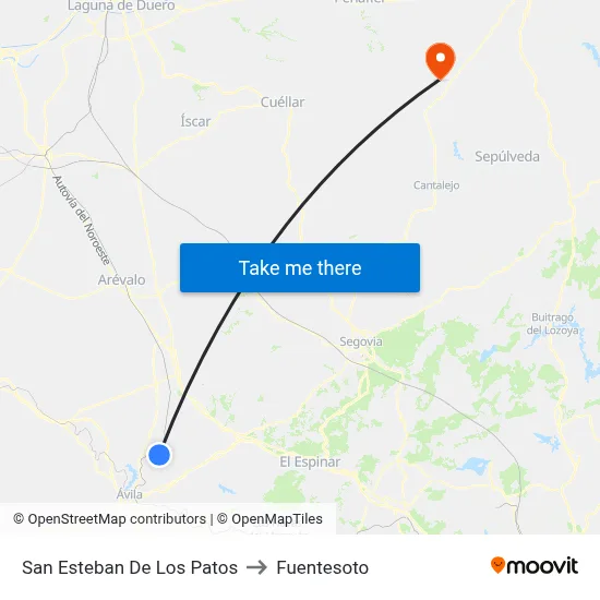 San Esteban De Los Patos to Fuentesoto map