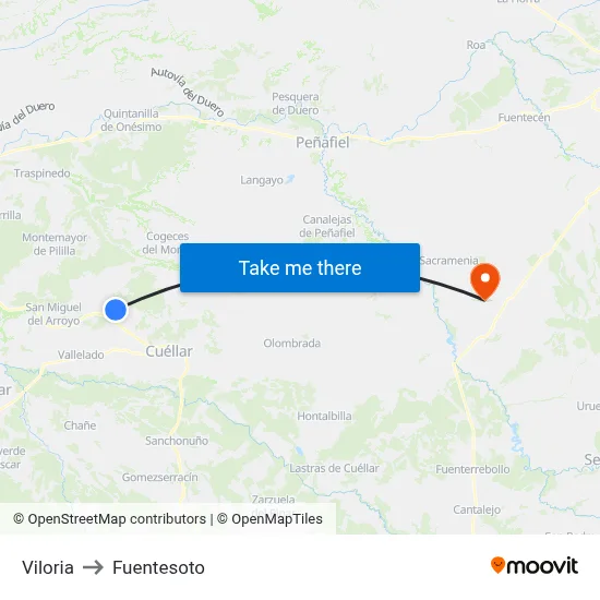 Viloria to Fuentesoto map