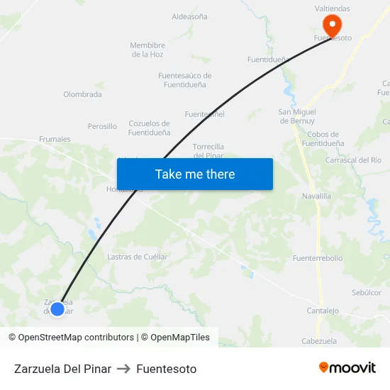 Zarzuela Del Pinar to Fuentesoto map