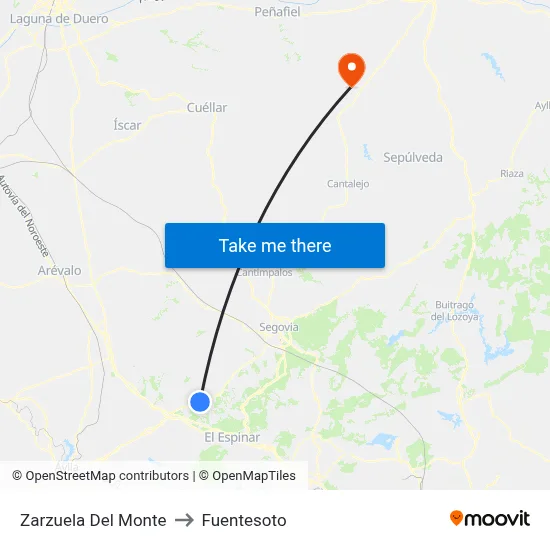 Zarzuela Del Monte to Fuentesoto map