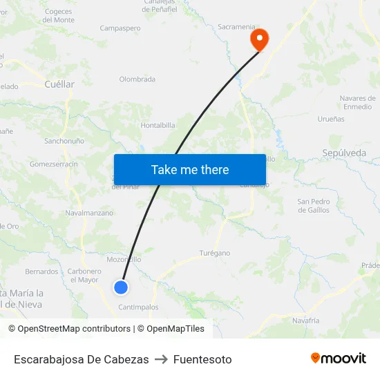 Escarabajosa De Cabezas to Fuentesoto map