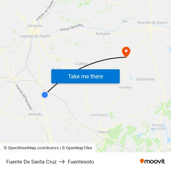 Fuente De Santa Cruz to Fuentesoto map