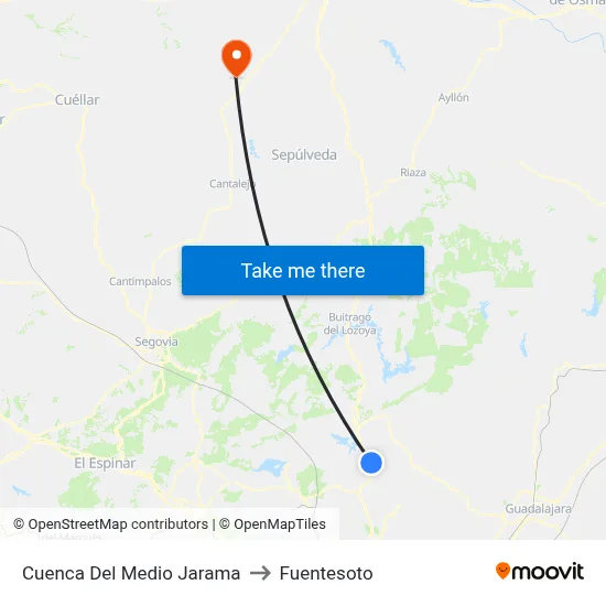 Cuenca Del Medio Jarama to Fuentesoto map